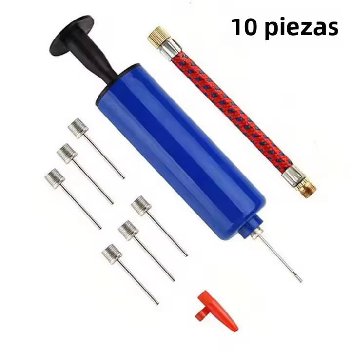 Kit De Inflador De Bolas Portátil Mini Con Agujas 10Pcs Para Baloncesto Balonmano Fútbol Voleibol Bolas De Aire Manual - 1