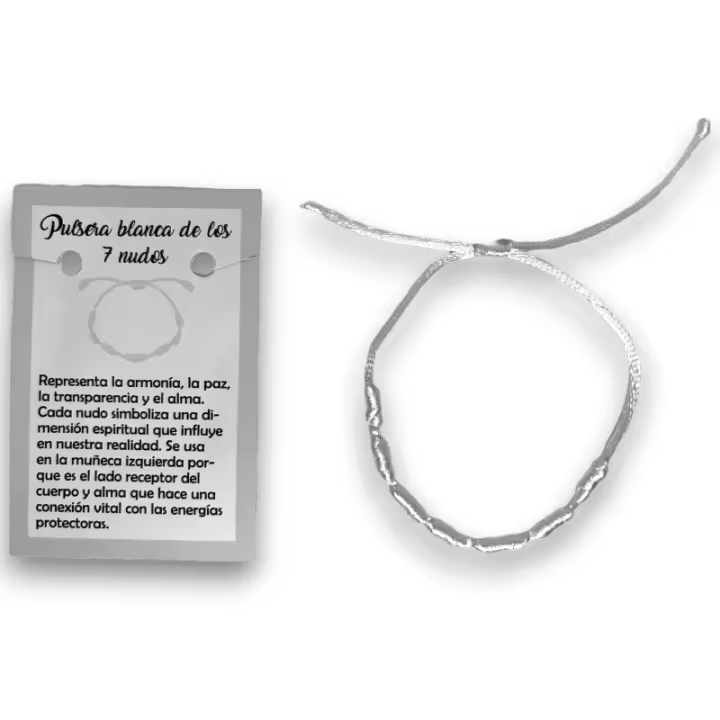 Pulsera 7 Nudos Cuerda Blanca - HOSTENATURA Fertilidad - 1