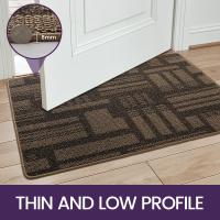 DEXI Door Mats Indoor 60 x 90 cm, Non-Slip Absorbent Dirt Trapper Mat, Thin Low Profile Doormats Inside, Washable Entrance Rug for Muddy Shoes and Paws, Brown - details 3