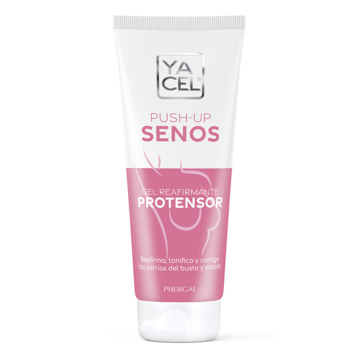 Yacel Push Up Senos | Gel Reafirmante Protensor | Reafirma, Tonifica y Corrige las Estrías del Busto y Escote | Crema Reafirmante Tonificante Pecho | Apto en Embarazo y Lactancia | 200 ML