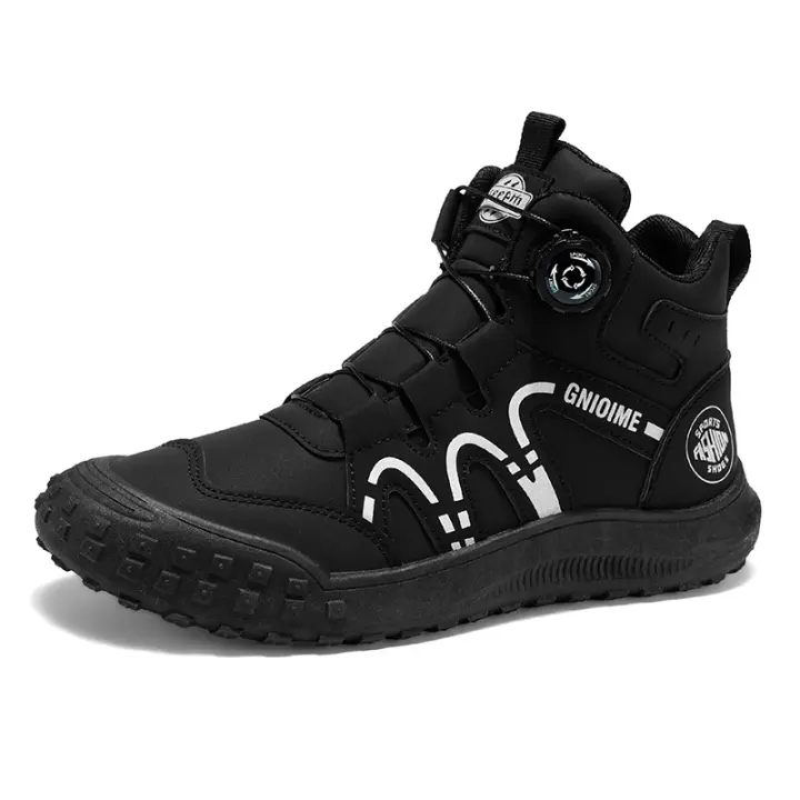 Botas De Motociclista Para Hombre Negras Moda Casual Plataforma Trabajo Exterior Calzado De Calle Botines De Cuero Para Hombre Altura Del Tobillo - 1
