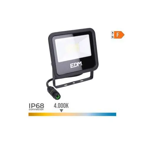 EDM Foco Proyector LED 30W 2370lm Luz Día IP68 Negro - EDM - 70407 Foco led Iluminación Exterior Proyectores Led - 1