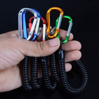 1PC Lanyard De Pesca Táctica Retráctil Con Resorte Elástico Portátil Para Camping Y Senderismo Cadena Antipérdida Para Teléfono Y Llaves Con Carabiner - details 6