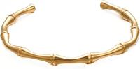 Pulsera Brazalete Mujer Cuff Bambú Chapado en Oro Acero Inoxidable Elástico Amplio Charms Retorcido Plata Pulsera Oro - details 0