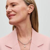 Pandora Moments - Colgante doble de plata de ley con corazón de rosa，Colgante doble rosa，Viene con un embalaje de caja de regalo completo. - details 3