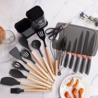 Juego de utensilios de cocina de silicona-19 pastes, incluye 5 cuchillos versátiles, pinzas de tijeras, tabla de Cortar y 10 accesorios antiadherentes (verde Claro) regalo del Día DE LA Madre - details 1