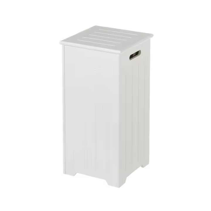 Cesto de ropa arcón de madera blanco LolaHome - 1