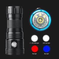 Lámpara De Buceo Multifuncional 3 Colores LED 100m Fotografía IPX8 Resistente Al Agua Linterna Táctica - details 11