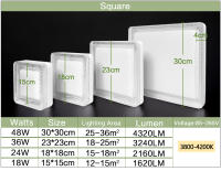 Luz De Techo LED MARPOU Cuadrada 18W/24W/36W/48W AC 85-265V Decorativa Para Interior Hogar Dormitorio Sala De Estar Cocina - details 3