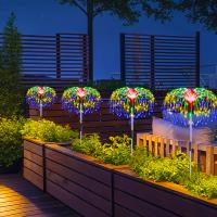 4 Pcs Luces Solares Para Jardín LED Fuegos Artificiales Sensor Exteriores Luz Solar Decorativas Para Paisaje Acera - details 1