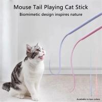 Juguete Interactivo Para Gatos Biónico De Silicona Cola De Ratón Doble Color Sin Batería Juego De Entrenamiento Y Caza Para Interiores Fomenta El Juguetear Y La Salud - details 2
