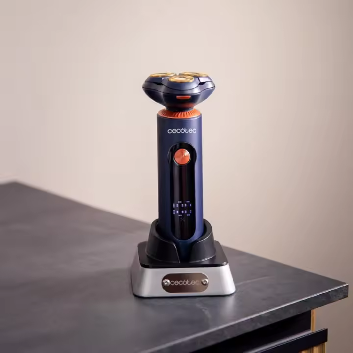 Cecotec Afeitadora Rotativa PrecisionCare Aluminium Pro. Autonomía 80mins, Pantalla LCD, Cuchillas de Titanio, 8000rpm - 1