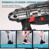 18V 4 Functions Electric Cordless Electric Hammer Drill Rechargeable Electric Hammer 27mm Hammer Drill For 18V Makita Battery - details 4