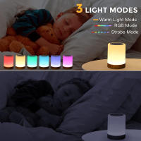 Lámpara Nocturna Toque Sensor Recargable Para Niños Habitación Luz Caliente Blanca RGB Cambiante Lámpara De Mesa Para Dormitorio - details 11