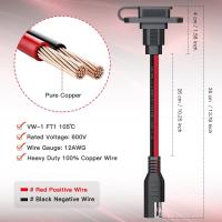 Conector Rápido SAE Harness Adaptador Macho a Hembra Cable De 1FT 12AWG Correa De Extensión SAE Para Componentes De Vehículos Eléctricos - details 1
