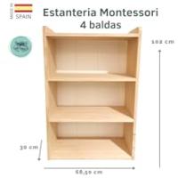 TWR Only Wood - Estantería Montessori de Madera Natural de 4 Alturas - details 2