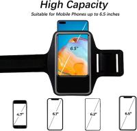 Brazalete móvil deportivo ajustable, brazalete de teléfono impermeable para correr, fitness, entrenamientos, gimnasia y deportes al aire libre, hasta 6,5" - details 3