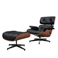 TY323 XL Classic Recliner Light Walnut Armchair Black Cowhide Black Big Head Foot Swivel Deck Chair Furniture Lunch Break Cha Ergonomic Design Office Lunch Break Chair Living Room Comfort Lounge Chair Genuine Top Layer Cowhide Aluminum Alloy Big Head Feet - details 0