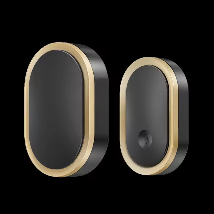 Timbre De Puerta Inalámbrico Inteligente Negro Con Luz LED Y Alarma De Seguridad Potenciado Por USB O Baterías 300M Para Hogar - 1