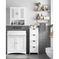 Estantería de baño de pie con 4 cajones, almacenamiento moderno para sala de estar, baño, comedor y cocina, dimensiones 30x30x82 cm en elegante blanco - details 1