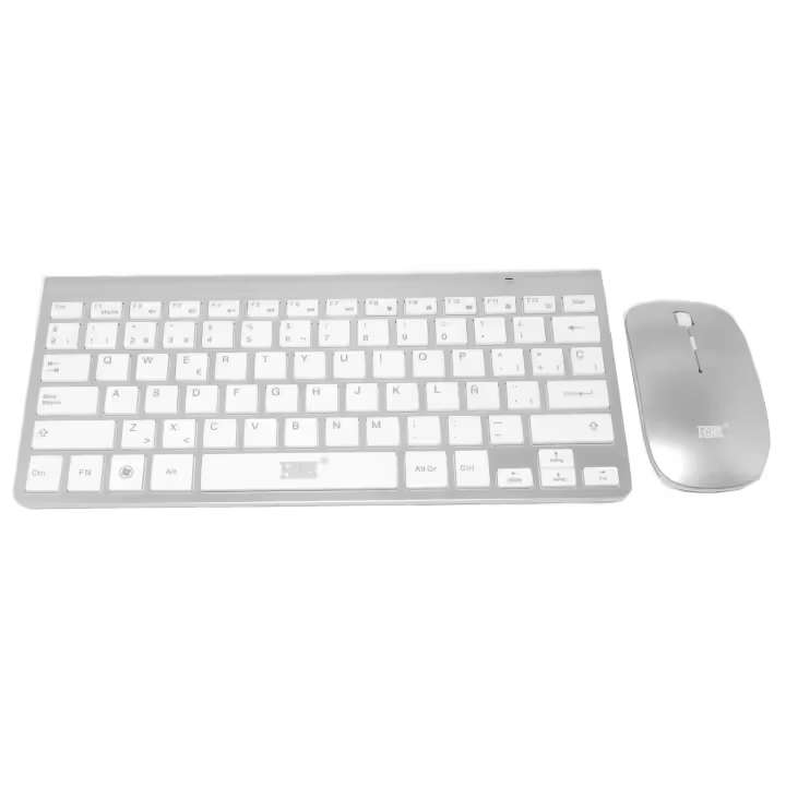 FGNS Teclado y Raton Inalámbrico Compacto Español,  2,4GHz Minimalista Teclado con 12 Teclas Multimedia, 2,4GHz Minimalista, Diseño Pequeño y Ultrafinos, Portátil Silencioso, para Windows, Laptop, Computadora, - 1