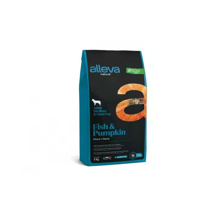 Alleva Natural Adulto Pescado Oceánico & Calabaza Mediano/Maxi - 1