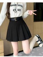 Falda Mini De Lana Invierno Para Mujer Estilo Casual Preppy High Waist A-Line Con Shorts Solido De Cintura Alta Moda Callejera - details 7