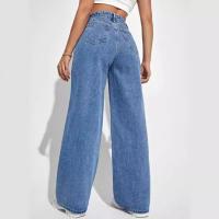 Nuevas Jeans Para Mujer 2024 High Waist Wide Leg Pantalones De Largo Cintura Alta Adelgazante Estilo Europeo Y Americano Ropa De Moda Casual Con Bolsillos - details 6