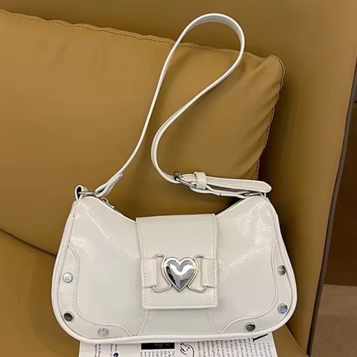 Bolso De Hombro Para Mujer En Cuero PU Estilo Y2K Capacidad Grande Impermeable Con Correa Ajustable Moda Casual - 1