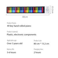 Piano Digital Portátil De 49 Teclas Plegable Con Batería Recargable Para Niños Y Adultos Instrumento Musical Para Principiantes - details 1