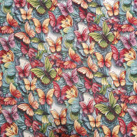 Lafabricadelastelas- Gobelino tela de tapicería Jacquard dibujo mariposas alta definición , tela por metros .Ancho 2,8 metros.  Resistente, opaco, alta calidad, cortinas, cojines, colchas, bolsos, cubresogfás. - details 0