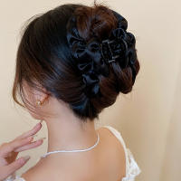 Pinza Para El Cabello En Forma De Mano De Tiburón Negro Con Lazo Decorativo Accesorio De Moda Para Mujer Estilo Geométrico - details 4
