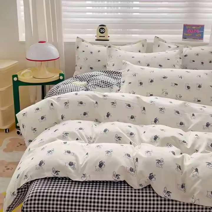 Juego de Funda Nórdica 4 Piezas de Algodón Alta Calidad Juego de Ropa de Cama- Dibujo Elegante - Varios Tamaños Disponibles - 1