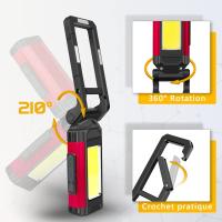 Luz DE TRABAJO LED recargable, Luz DE TRABAJO powerful de 800 lúmenes with luz roja, innica magnética impermeable IPX6 adecuada para reparación, Aventuras al Aire Libre y Camping, etc. [Clase de eficiencia energética A ++] - details 3