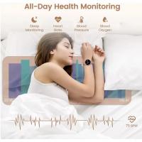 Smartwatch para Mujer - 1.39" Pantalla Táctil IPS, Impermeable, Multifuncional, 230mAh Batería, Compatible con iOS, Monitoreo de Salud (Ritmo Cardíaco, Sueño, Oxígeno en Sangre) - Estilo Deportivo, correa de acero dorada - details 10