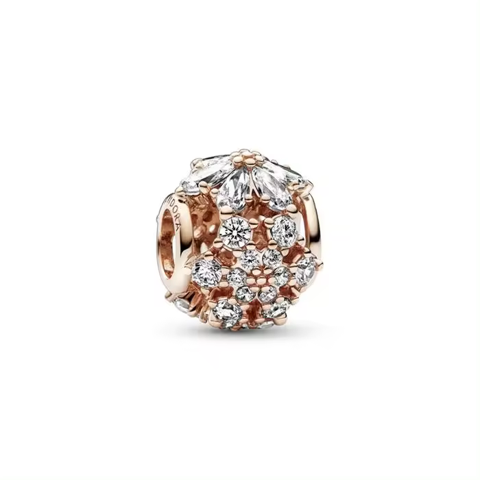 Charm Pandora Herbario Redondo Brillante Baño Rose 782383C01 - 1
