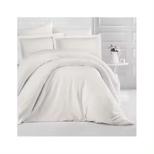 Dhestia Home Juego Funda Nórdica Stripe Satén 210 Hilos Algodón Turco - 1