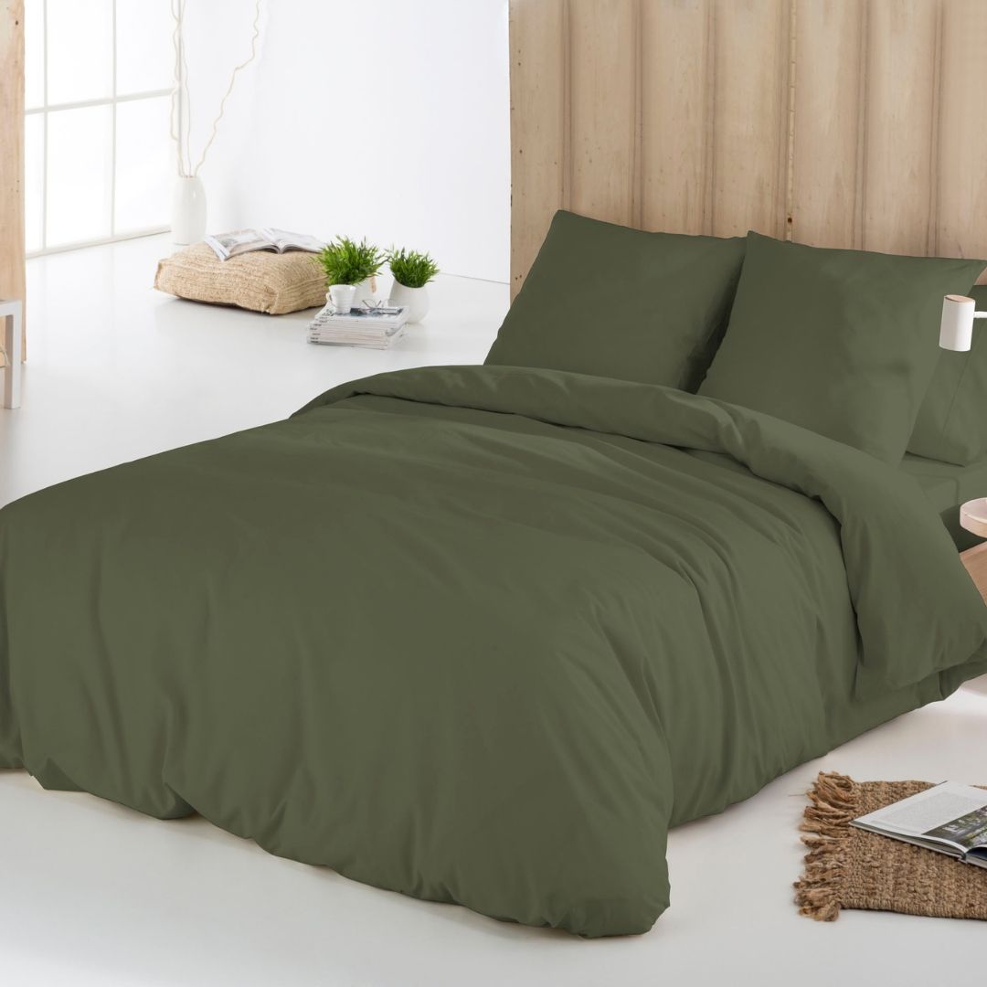 ICEHOME - Funda Nórdica Lisa 100 % Microfibra Ecológica - Ultrasuave, Transpirable y Libre de Arrugas - Funda Nórdica + Funda de almohada lisas - Compatible con todas las camas y estaciones.