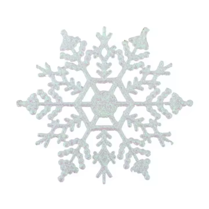 6/12pcs Navidad Copos De Nieve Falsos Adorno De Árbol De Navidad Decoración De Fiesta De Invierno Estilo Pastoral Material Plástico - 1