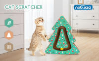 Nobleza Rascador para Gatos con Hierba Gatera,Cat arañazos cartón con Bola de Campana,Cartón Rascador de Gatos,Forma de árbol de navidad,34*38.5*5.5cm - details 0