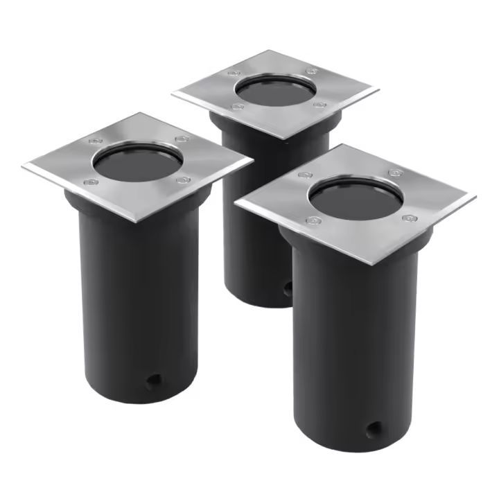 vidaXL Focos LED Empotrables de Suelo de Jardín Luces de Exterior (3 unidades) Forma Circular, Cuadrado - 1