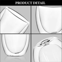 6PCS Taza De Café De Vidrio Borosilicato De Doble Capa De 80ml Insulada Para Leche Y Té Uso Doméstico Y Restaurante Regalo - details 3