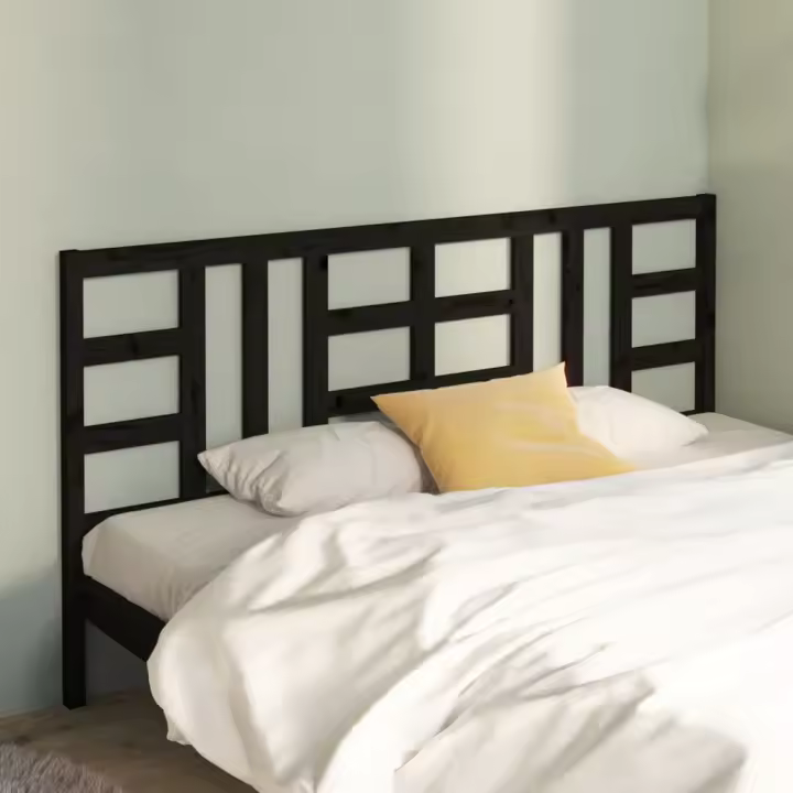 Cabecero de cama madera maciza de pino negro 206x4x100 cm - 1