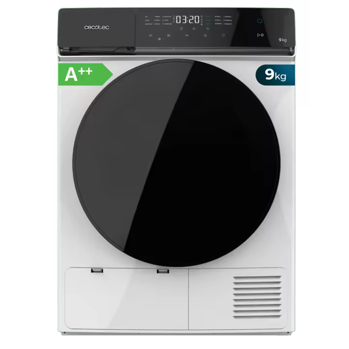 Cecotec Bolero DressCode Dry 9400 A++ Secadora Bomba de calor de 9 kg Clase A++ Full Touch Plancha Fácil 15 programas y Tambor de acero inoxidable. - 1