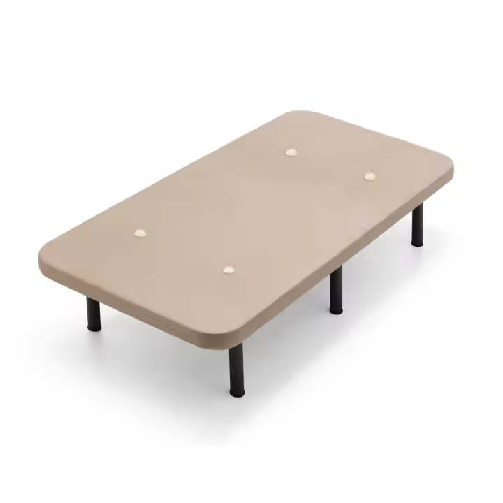 CAMA EXPRESS Base Tapizada Con Patas de 26 cm con Tejido 3D Transpirable, Barras Transversales de Refuerzo | Ideal para Dormitorio y Habitación de tu Hogar | Color Beige - 1