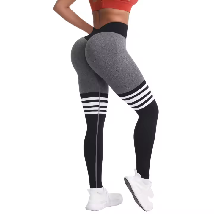 Pantalón Alto de Yoga Ajustado - Pantalón Deportivo Sin Costuras con Diseño de Melocotón para Levantar Glúteos - 1
