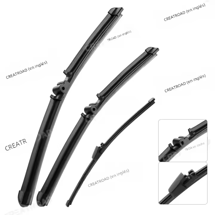 Limpiaparabrisas LHD Para VW Touareg 2003-2006 Plegables Frente Y Trasero Hojas De Limpieza De Ventanas Del Coche 26"+26"+14" - 1