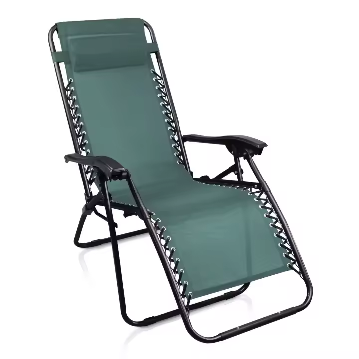 Silla plegable gravedad cero tumbona ajustable sillón reclinable con reposacabeza gravedad, medida 165x65x110 peso 6kilos cero para playa, jardín, terraza, patio - 1