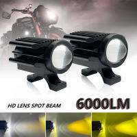 Faros Adicionales LED Para Motocicleta Lámpara Dual-Color Blanca/Amarilla Universal Spotlights Antiniebla 12-80V - details 0