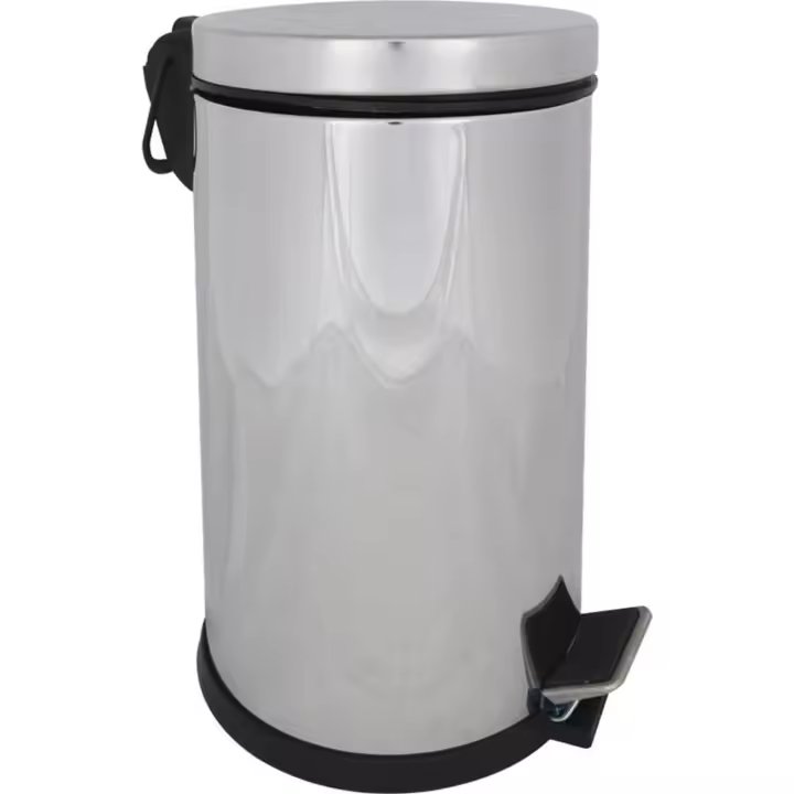 Confortime - Cubo Basura Metal con Pedal 8L - Resistente, Fácil de Limpiar y con Tapa Antiolores - 1